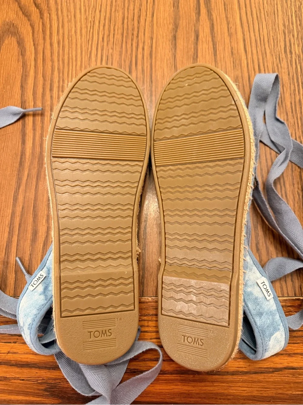 Toms Light Blue Tie-Ankle Espadrille